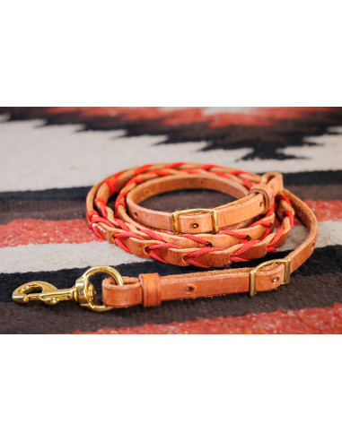 GREEN PARACORD BARREL REINS HERMANN OAK