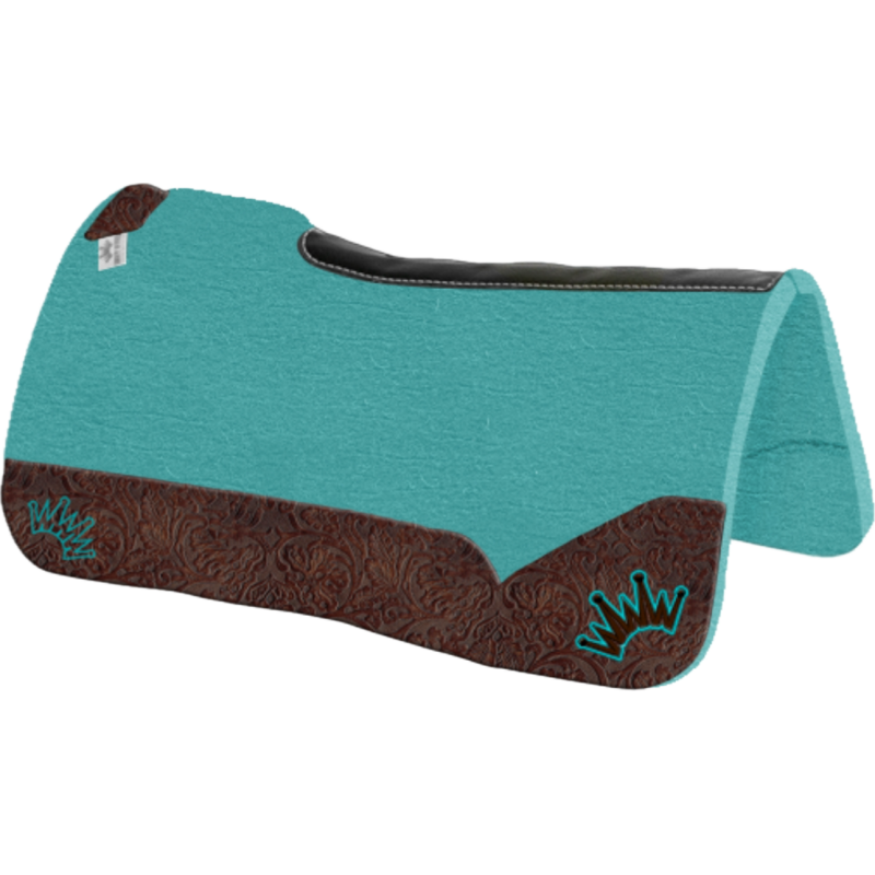 Pad turquoise – Cuir floral